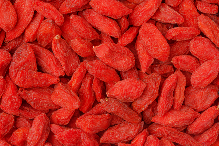 A heap of red goji berries.