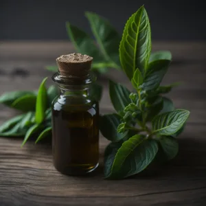 Bottle of peppermint essential oil, indicative of the premium essential oils offered by FC Materials.