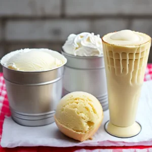 A cup of ice cream, a cup of ice cream and a cup of ice cream.