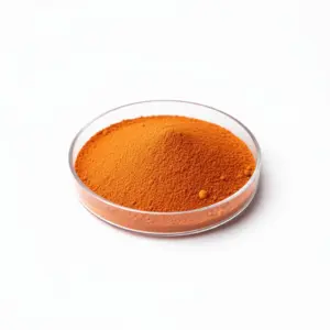 Orange powder in a petri dish