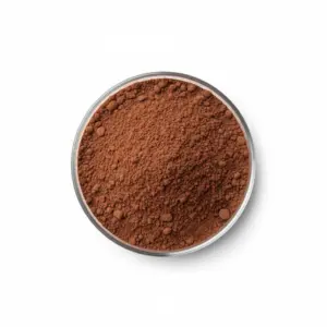Cocoa Powder Bowl of cocoa powder on white background.