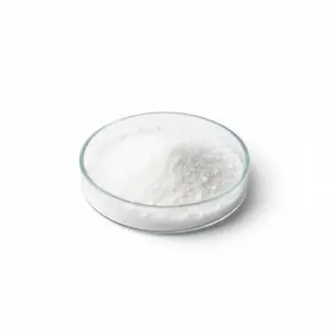 White powder in a glass dish.