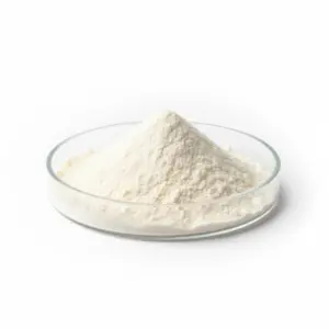 White powder in a glass dish