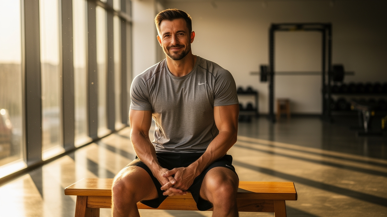 Athletic man demonstrating energy and vitality after supplementation