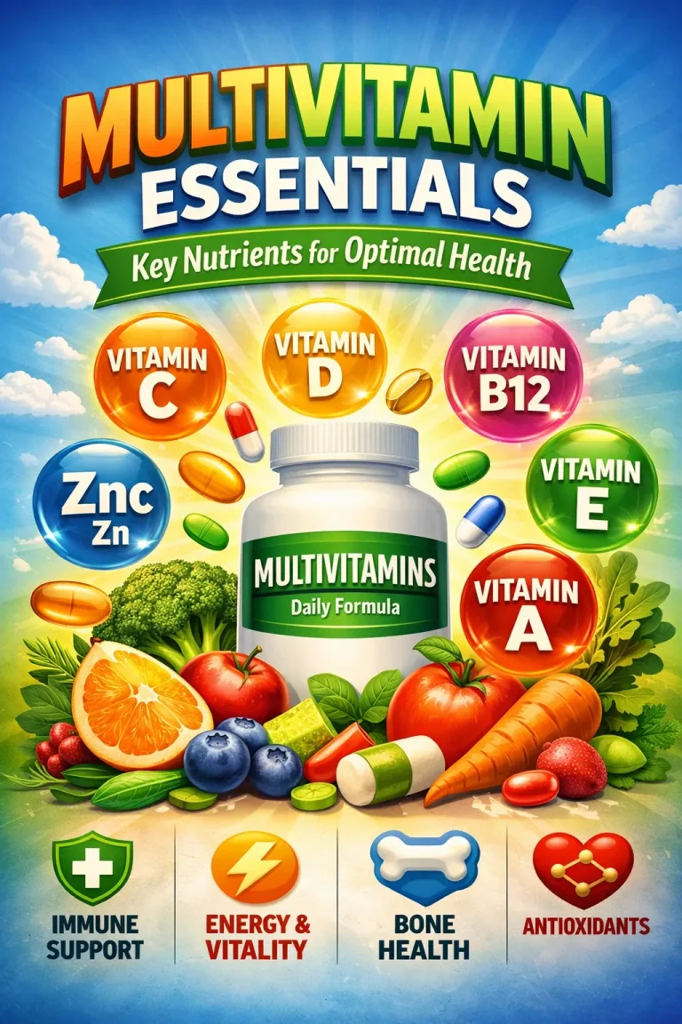 Multivitamin essentials for optimal health and vitality.