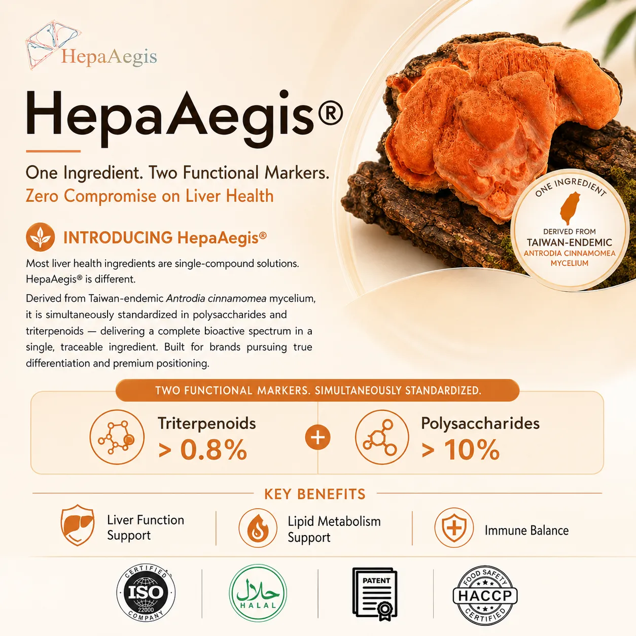 HepaAegis liver health ingredient from Antrodia cinnamomea