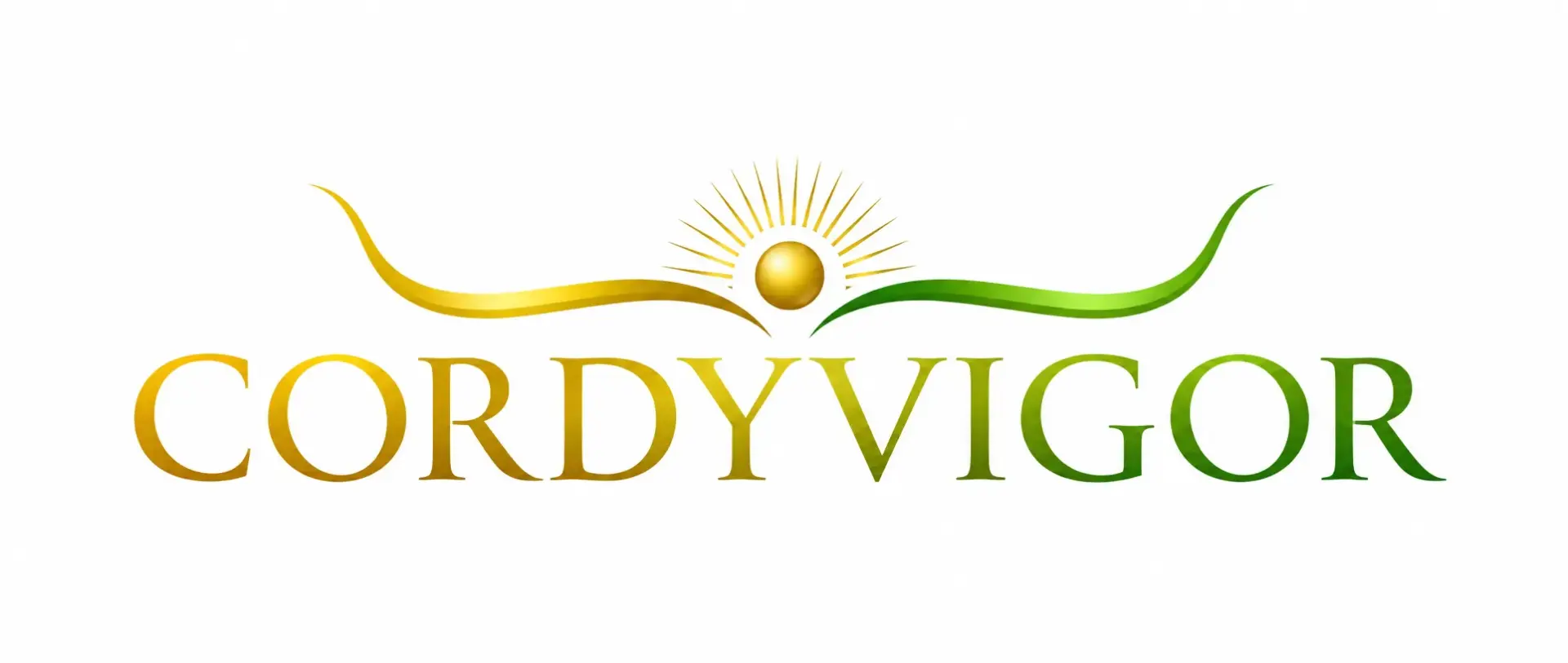 CordyVigor logo with sun and green swoosh