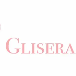 Glisera EGT logo with abstract pink shapes