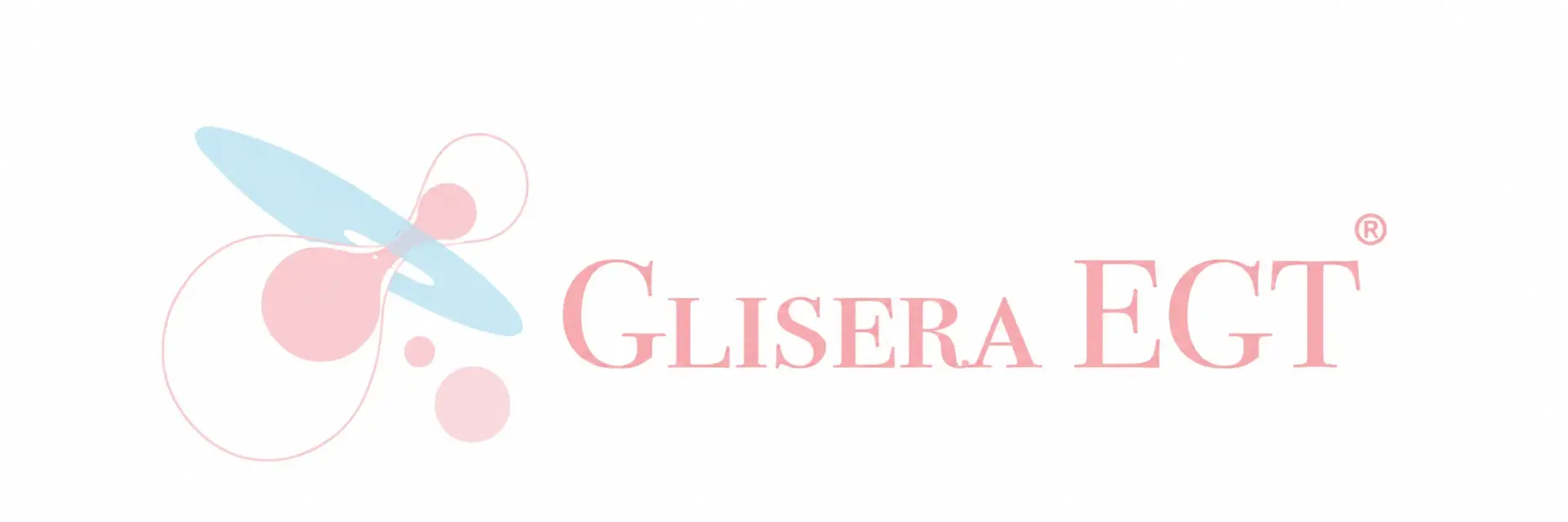 Glisera EGT logo with abstract pink shapes