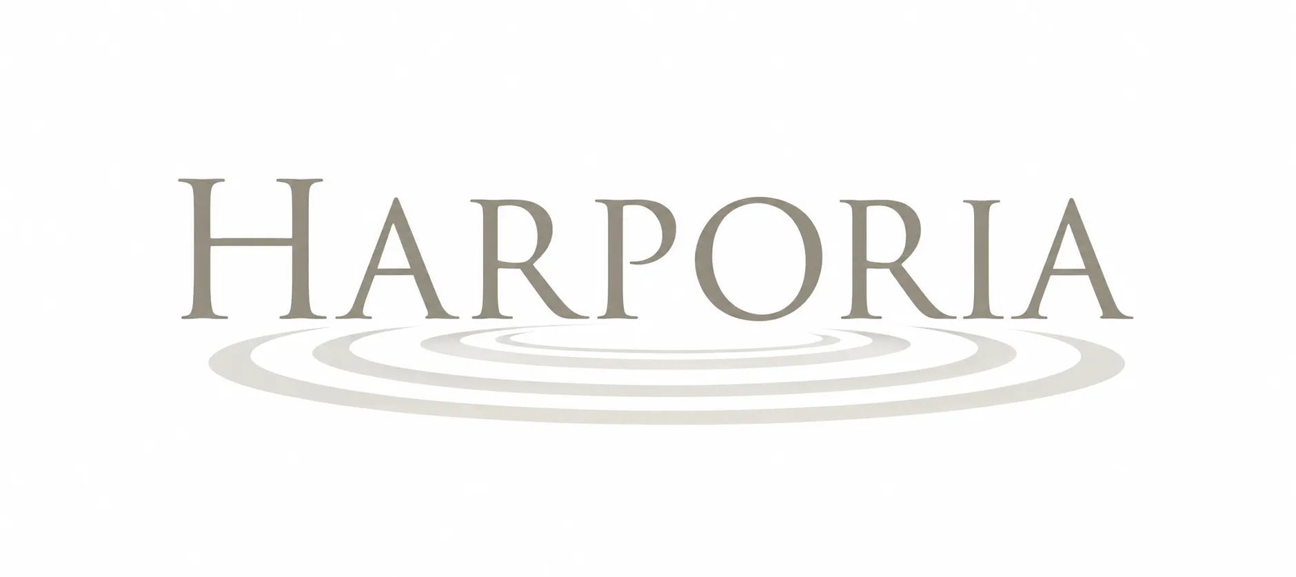 Harporia logo with water ripple design