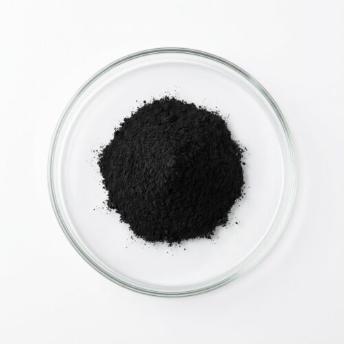 activated-bamboo-charcoal-powder Jet black activated bamboo charcoal powder in a glass petri dish