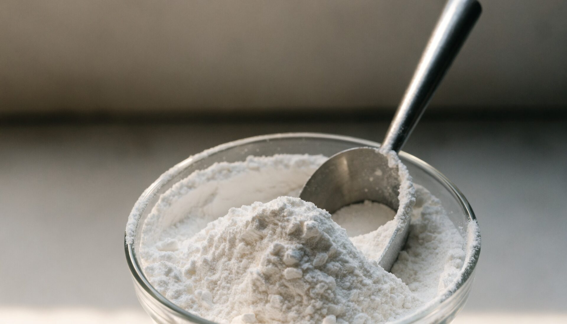 Fine white maltodextrin powder in a bowl