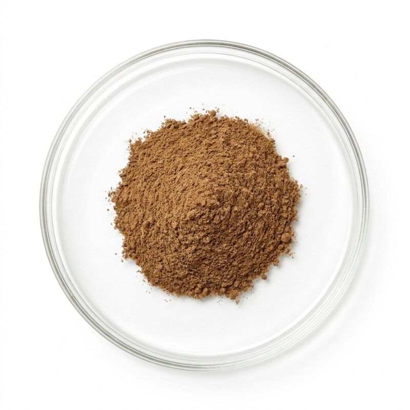 milk-thistle-extract-80 Brown milk thistle extract 80% powder in a glass petri dish