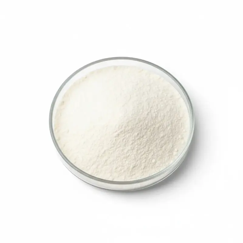 non-dairy-creamer-beverage-whitener White non-dairy creamer powder in a glass petri dish
