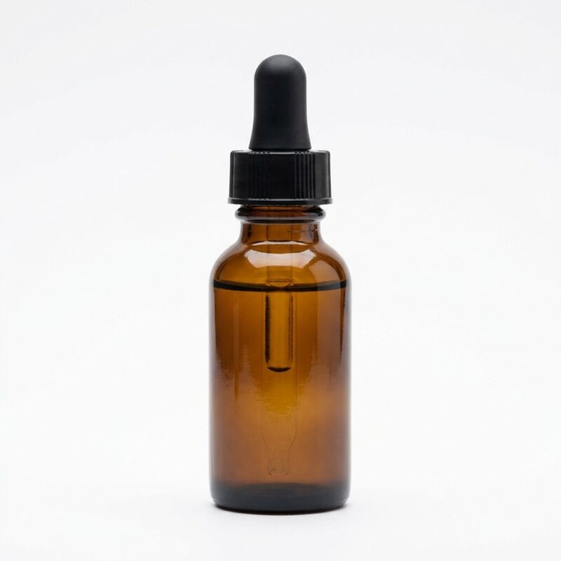 verbena-oil Essential oil in an amber dropper bottle