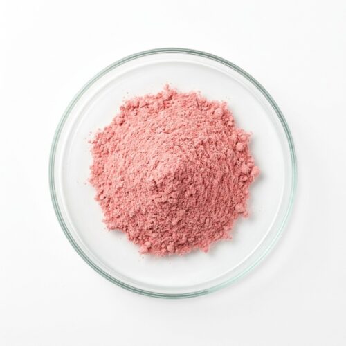watermelon-juice-powder Pink watermelon juice powder in a glass petri dish