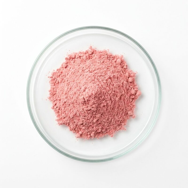 watermelon-juice-powder Pink watermelon juice powder in a glass petri dish