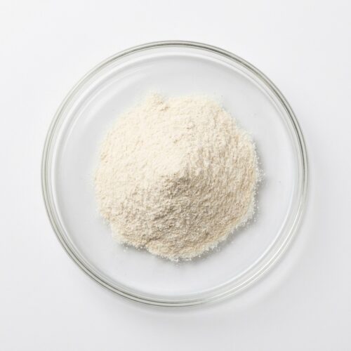 xanthan-gum-powder Off-white xanthan gum powder in a glass petri dish