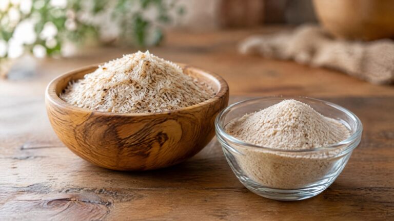 Psyllium husk flakes and psyllium husk powder